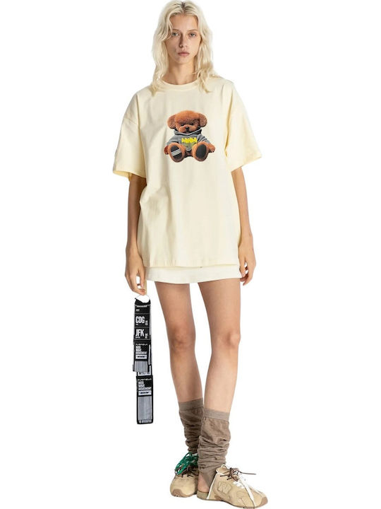 Mod Wave Movement Teddy T-shirt Beige