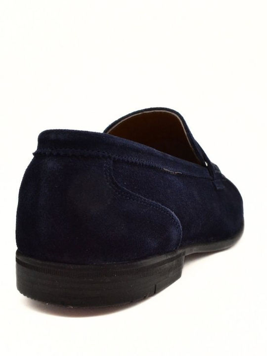 Suede Men's Loafers in Blue Colour
