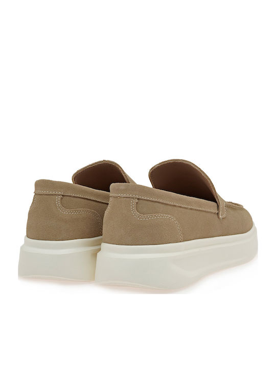 Δερμάτινα Ανδρικά Loafers σε Μπεζ Χρώμα