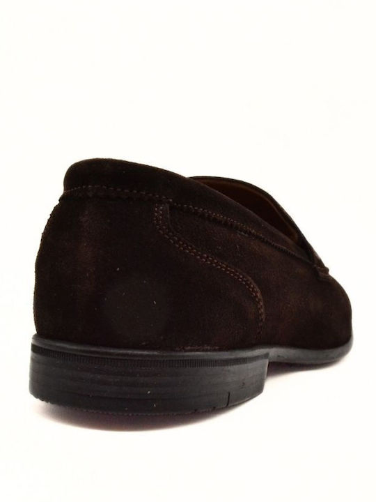 Suede Ανδρικά Loafers σε Καφέ Χρώμα