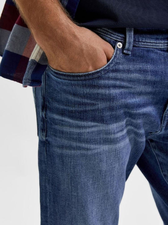 Men's Jeans Pants with Slim Fit Dark Blue