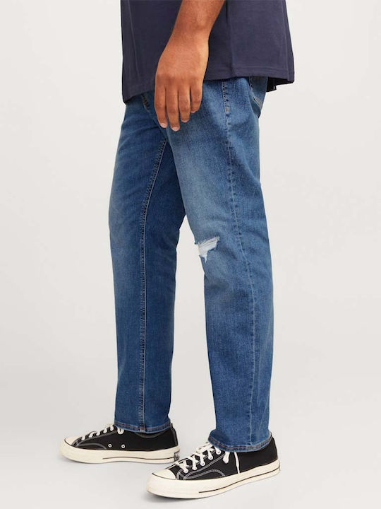 Men's Elastic Jeans Pants with Slim Fit Blue