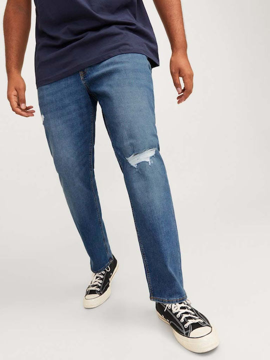 Men's Elastic Jeans Pants with Slim Fit Blue