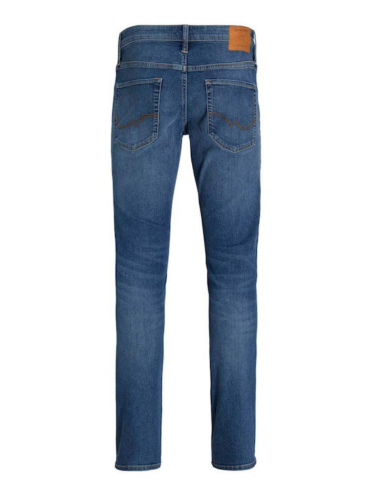 Men's Elastic Jeans Pants with Slim Fit Blue