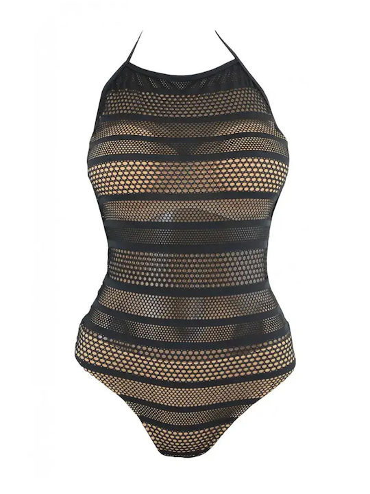 One Piece Swimsuit Push Up Black