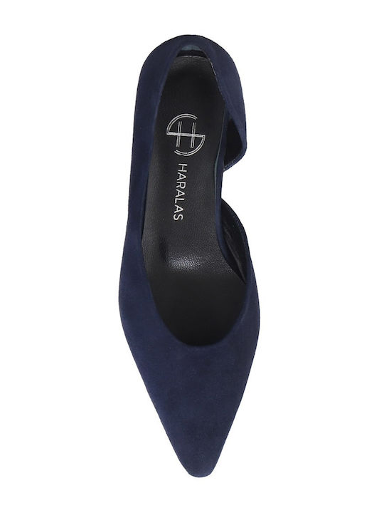 Suede Women's Ballerina Shoes in Blue Colour