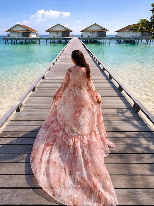 Μακρύ Γυναικείο Κιμονό Pink