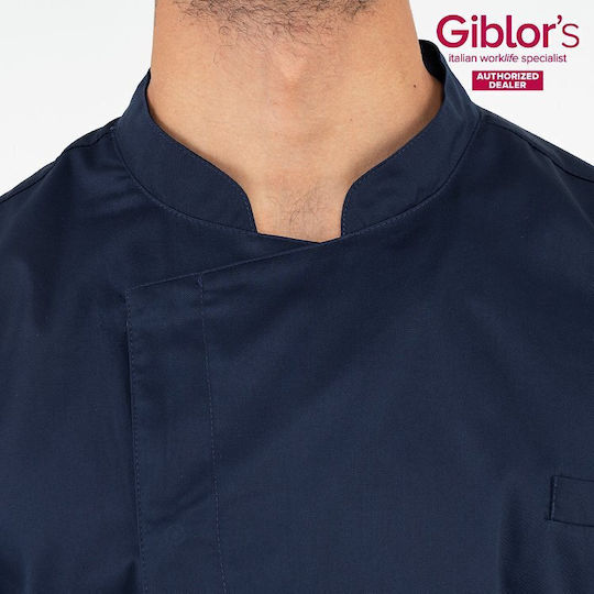 Giblor's Chef Jacket Blue with Short Sleeve