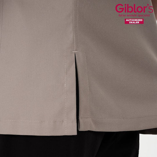 Giblor's Chef Coat 100% Cotton Beige with Short Sleeve