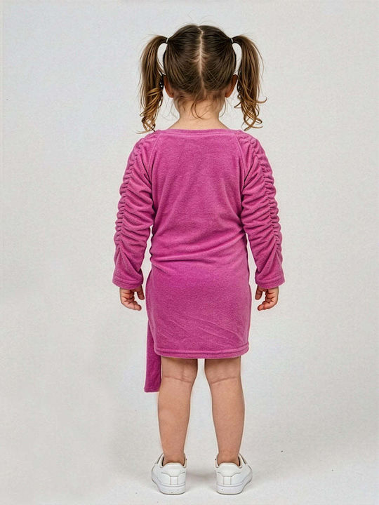 Mädchenkleid Langärmelig Fuchsie