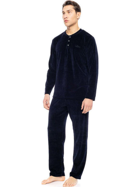 Ulisse Pijama Bărbătească de Iarnă din Bumbac Gri Ulisse Pijama Bărbătească de Iarnă din Bumbac Gri