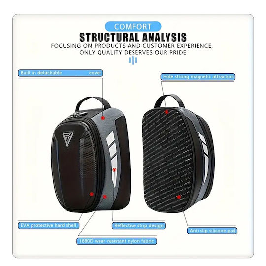 Τσάντα Ρεζερβουάρ Μοτοσυκλέτας Tank Bag 4.5lt Motowolf Mb1 Μαύρη