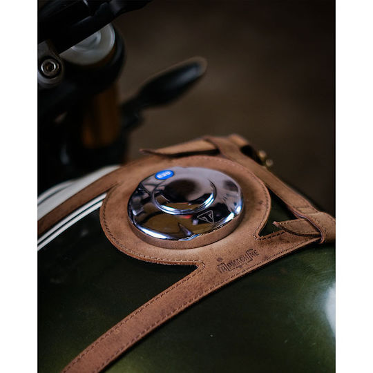 Tripmachine Leather Tank Straps Motorcycle Triumph Scrambler 400 Speed 400 Speed T4 Brown Tank Straps Tobacco