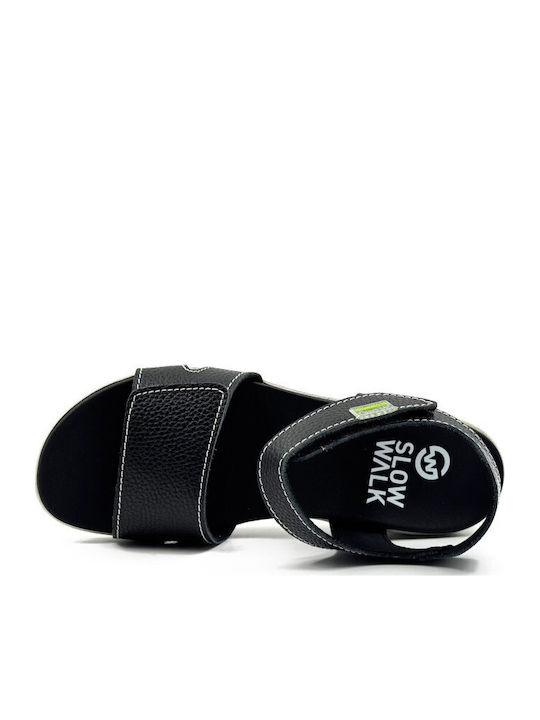 Sawi Willer Negro Δερμάτινα Γυναικεία Σανδάλια Flatforms Μαύρα