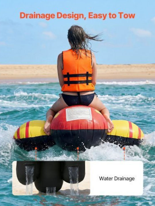 Vevor Towable Tubes Boating 5 Riders Inflatable Boat Tubes Towables 385 Kg Capacity Water Sport Tube Boat To Pull Full Nylon Cover Padded Grip Handles & Safety Valve