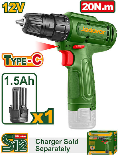 Jadever JDCDS518 Akkuschrauber und Schraubendreher Batteriebetrieben 12V 1x1,5Ah