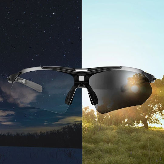 Rockbros Cycling Glasses With Black Frame and Photochromic Lenses