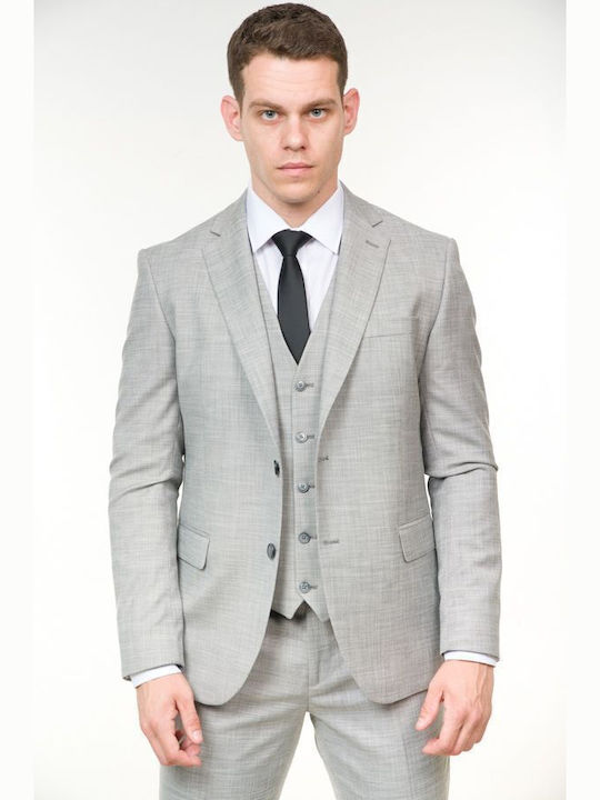 Men's Suit with Vest Gray