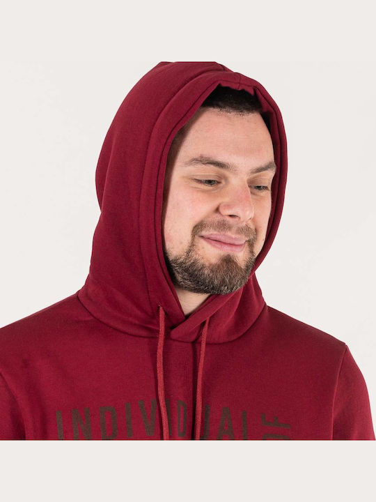 Sweatshirt with Hood Burgundy