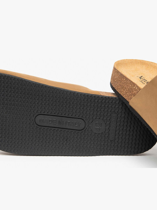 Leather Men's Sandals In Gray Color