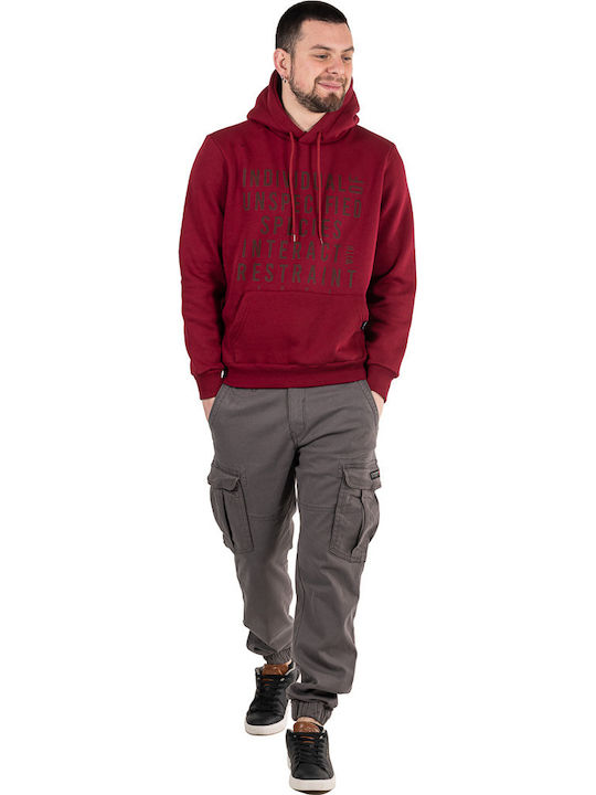 Herren Sweatshirts mit Burgundischer Kapuze