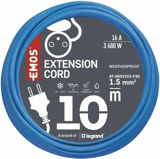 Emos Extension Cord Cable Extension With Length 10m Cross Section 3 x 1mm² And Grounding Waterproof