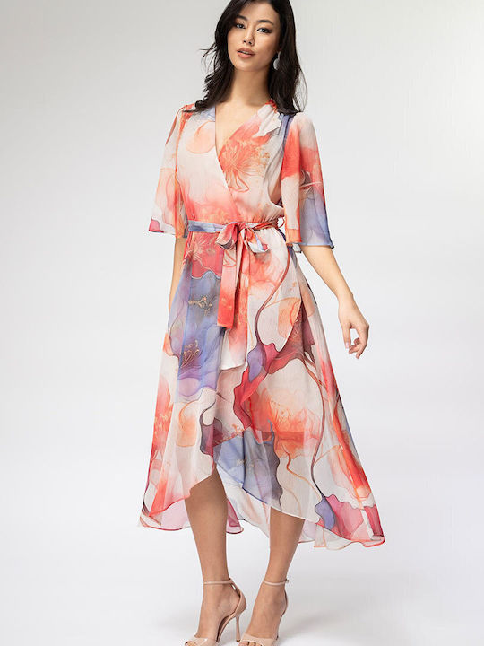Mandy Rochie Midi De Seară Drapată Wrap-Around Roșie