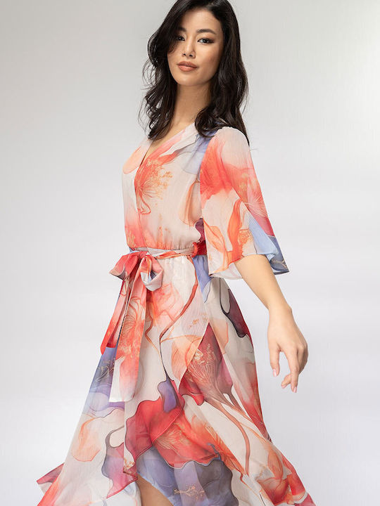 Mandy Rochie Midi De Seară Drapată Wrap-Around Roșie