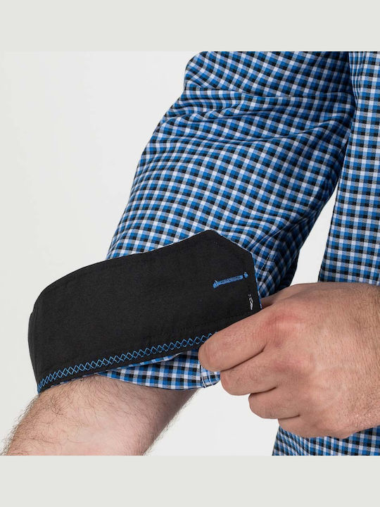 Long Sleeve Shirt Regular Fit Checked Blue
