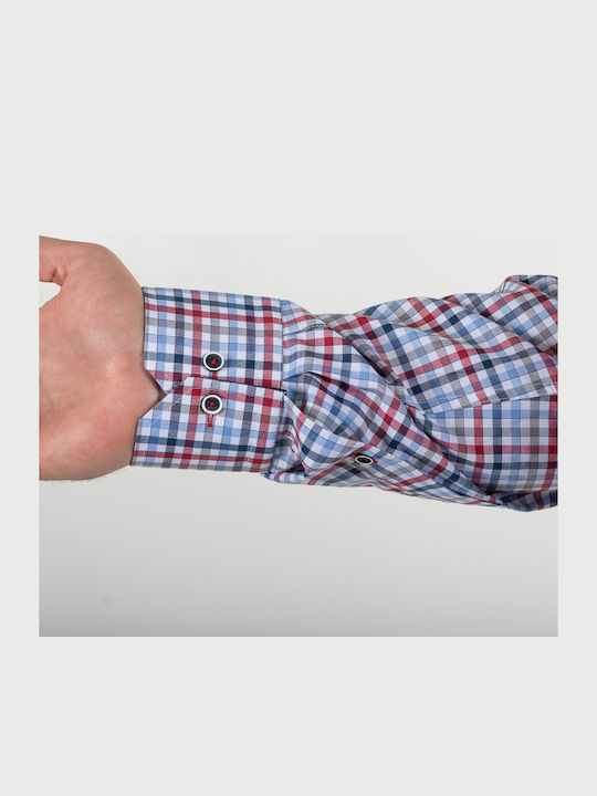 Long Sleeve Shirt Regular Fit Checked Burgundy