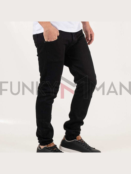 Men's Elastic Jeans Pants with Skinny Fit Black