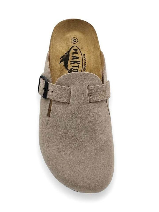 Leather Winter Women's Slippers Afelpado Piedra