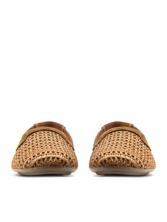 Bacali Collection Leder Damen Mokassins in Tabac Braun Farbe