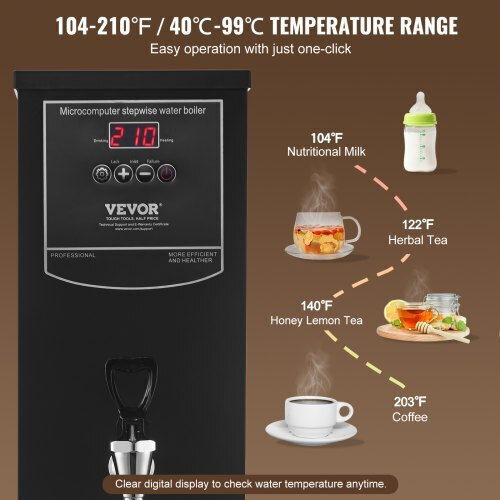 Vevor Professioneller Buffet Wasserkocher mit Gewicht 50lt 1.5kW