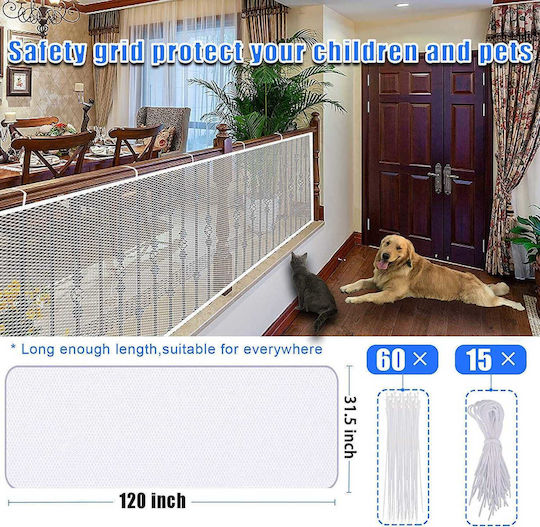 Rectangular White Camouflage Net 0.90x3m 130gr/m²