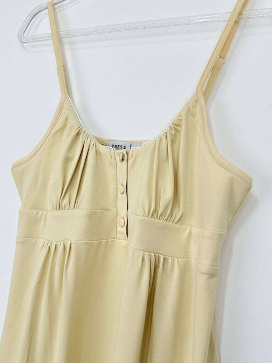 Tress Sommer Damen Bademantel mit Nachthemd Vanille