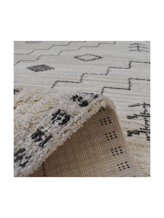Shaggy Geometric Covor Living Rectangular Crem Gri 240x300cm