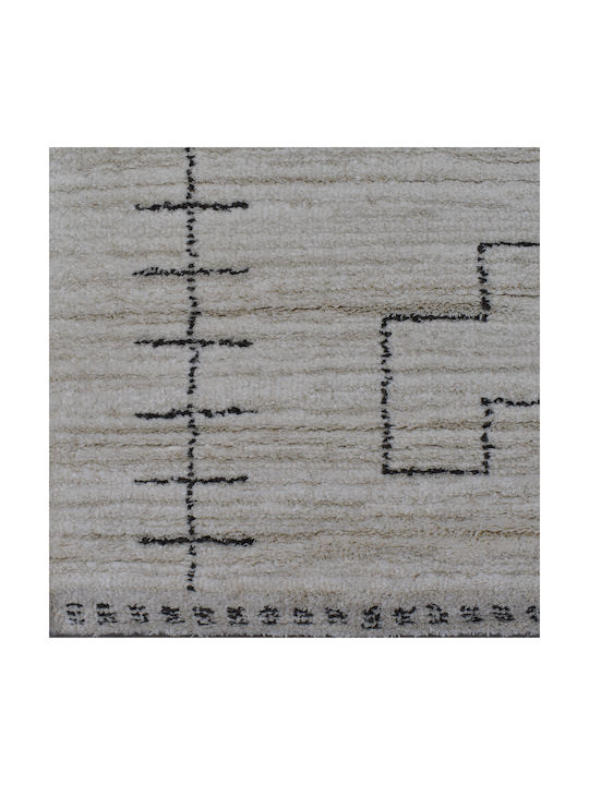 Shaggy Geometric Covor Living Rectangular Crem Gri 240x300cm