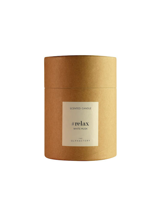 White Musk Herbal Aromatic Candle With Lid 790gr Relax Olphactor