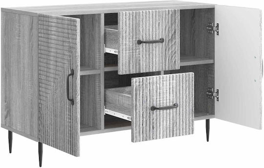 Bufet Din Lemn cu Sertare Sonoma Gri 89x34.5x60cm