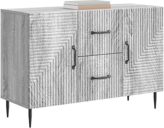 Bufet Din Lemn cu Sertare Sonoma Gri 89x34.5x60cm