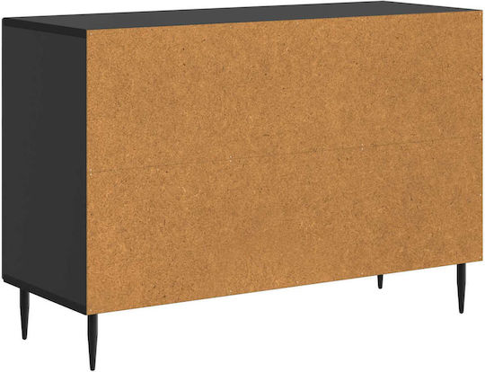 Wooden Sideboard with Drawers Black 89x34.5x60cm