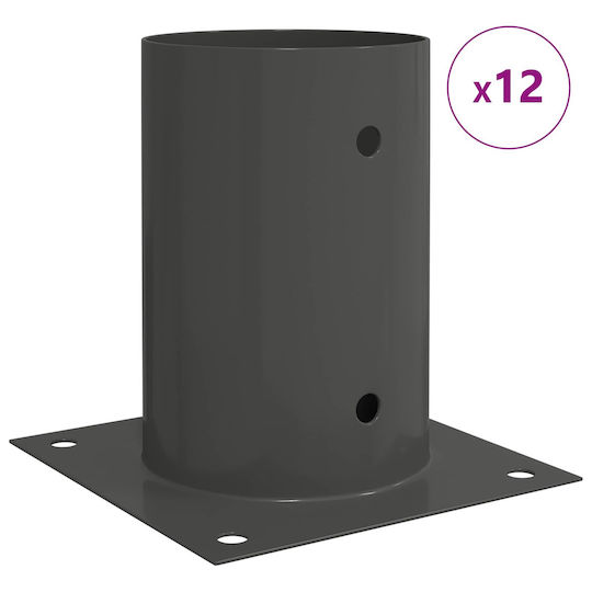vidaXL Post Support for Garden Fence Made of Metal 15x15x15cm 12 Pieces