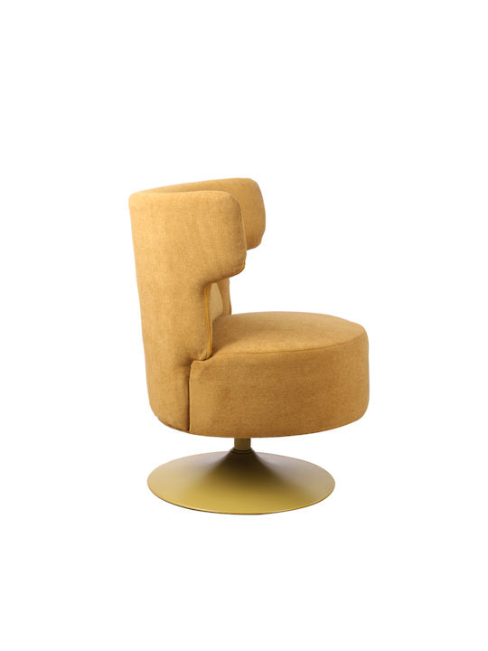 Canvas Swivel Armchair Yellow 72x68x86cm