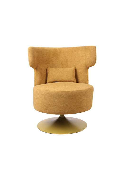 Canvas Swivel Armchair Yellow 72x68x86cm