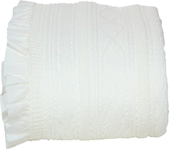 Down Town Home 454 Κουβέρτα Πικέ Υπέρδιπλη 230x260εκ. Βολάν White