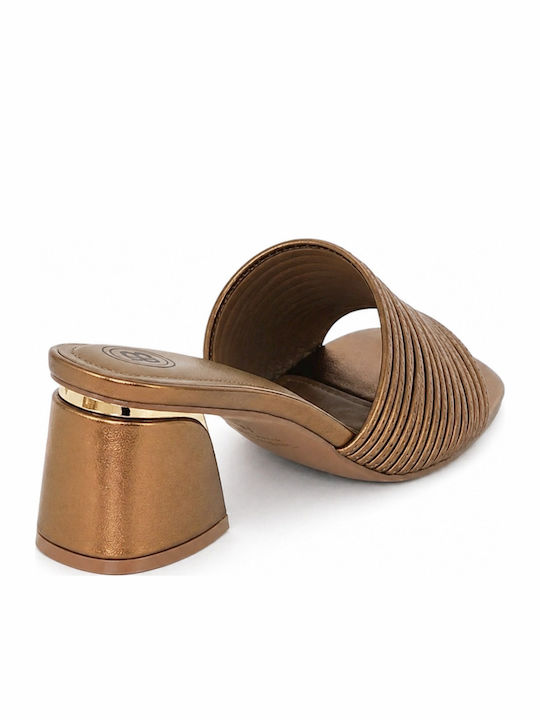 Mules With Heel In Brown Colour