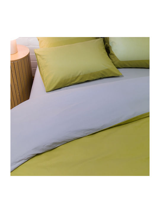 Naf Naf Cotton Duvet Cover Set 225x245cm Super King With 2 Pillowcases Hue Willow Ghost Grey