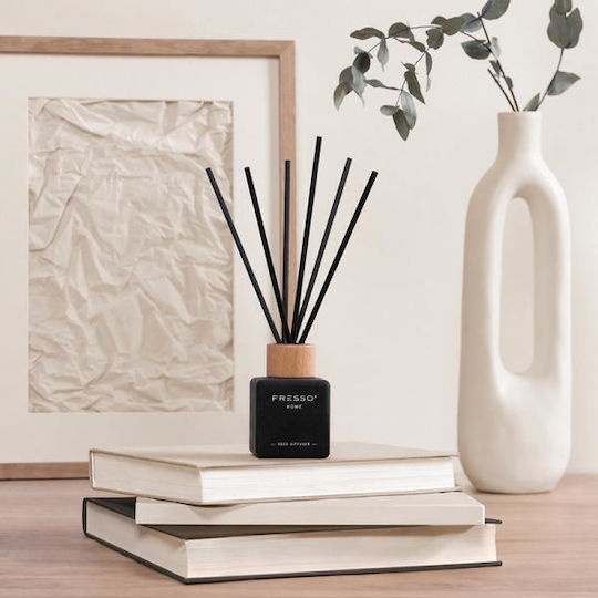 Fresso Home Fragrance Stick Cadence 100 Ml Premium Home Reed Disseminator Flowscent Black Glass Bottle Black Fiberglass Sticks 1 Piece 390006/fre Fresso 5905979390006