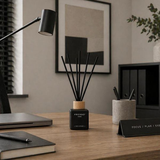 Fresso Home Fragrance Stick Molise 100 Ml Premium Home Reed Disseminator Flowscent Black Glass Bottle Black Sticks Fiberglass 1 Piece 390020/fre Fresso 5905979390020